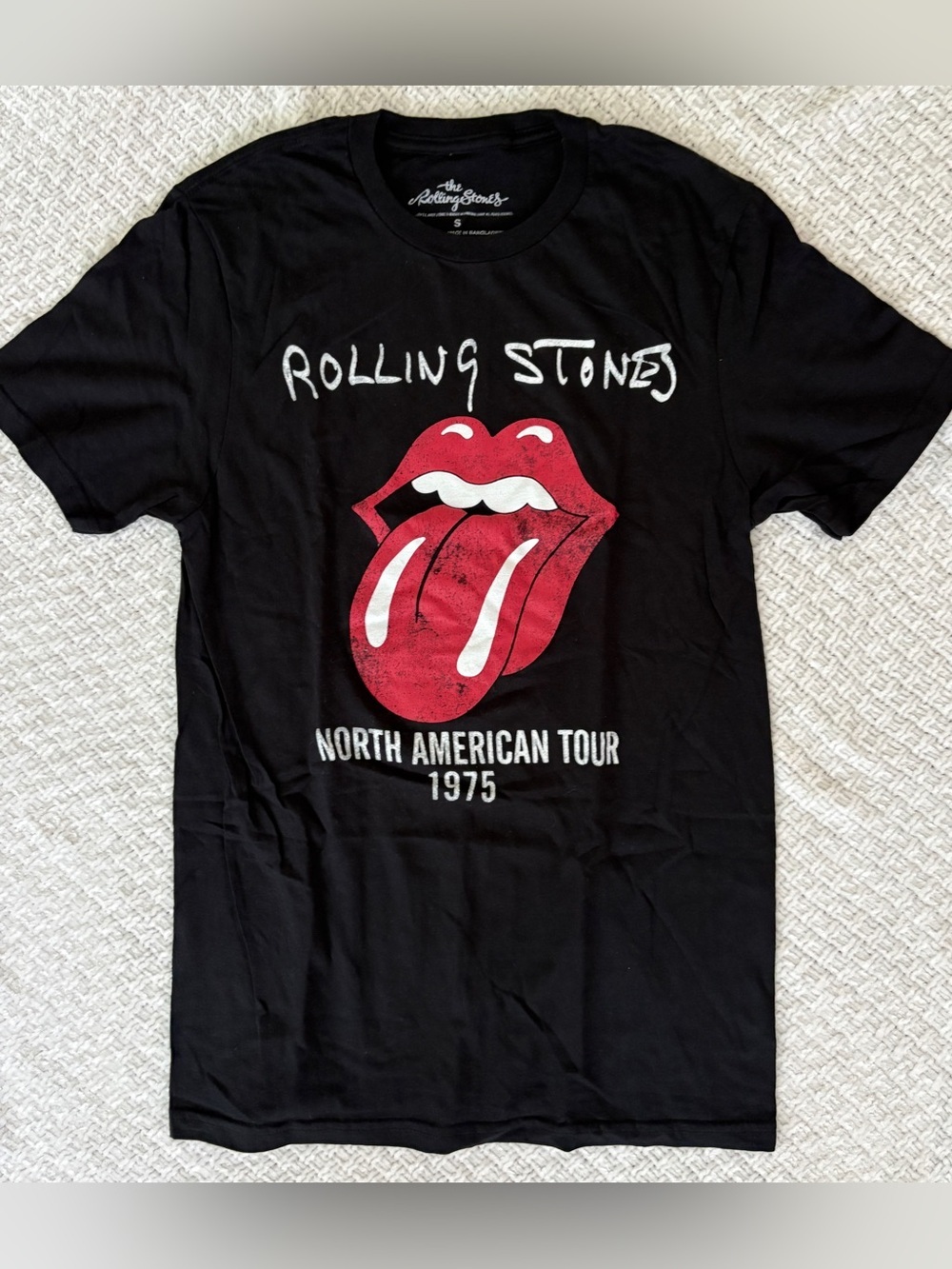 New! Rolling Stones Black Graphic Band Tee - Red Tongue Logo Size: S Adult